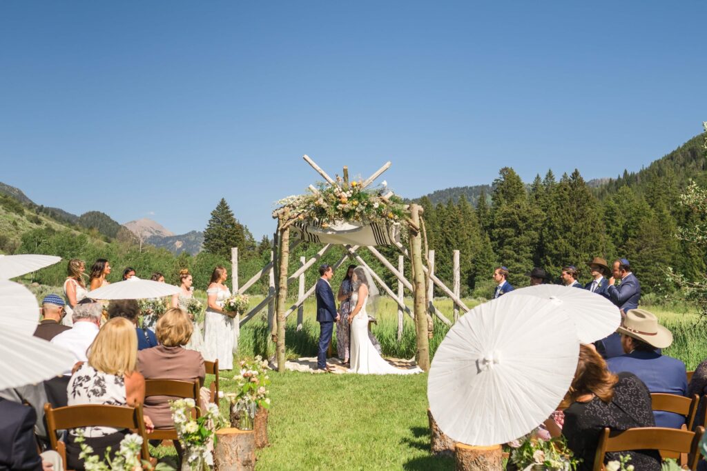 wedding ceremony at moose creek ranch