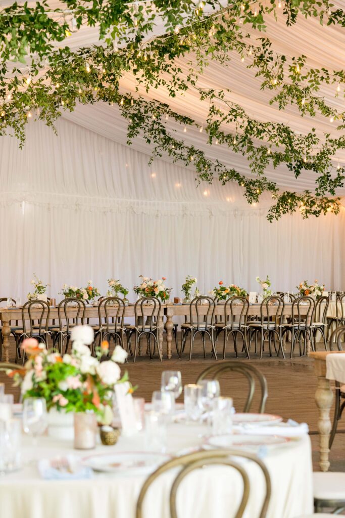 Reception table set up at Jackson Hole Golf and Tennis Club