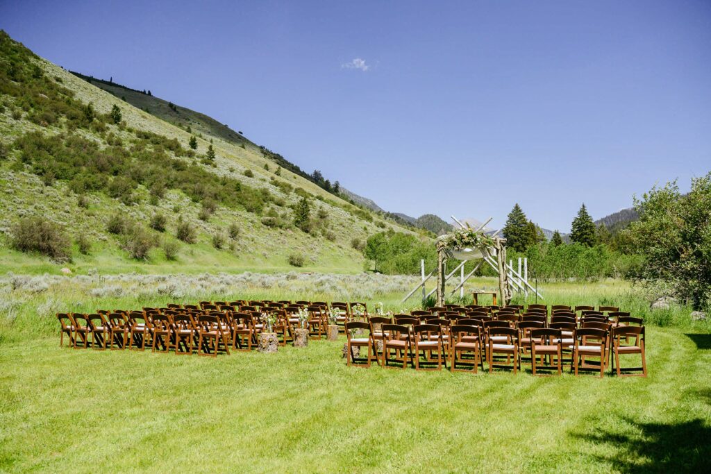 Moose Creek ranch view for wedding ceremony