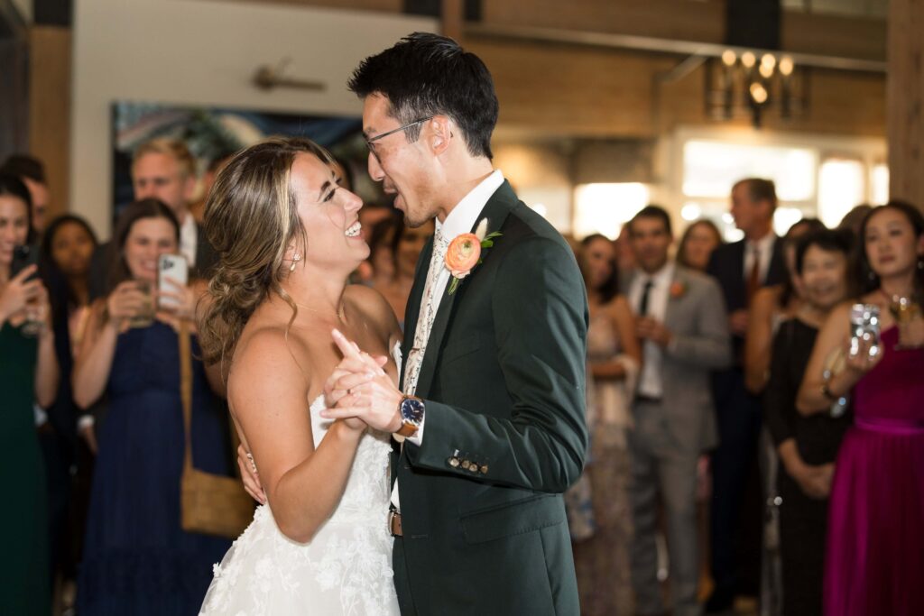 bride and groom first dance