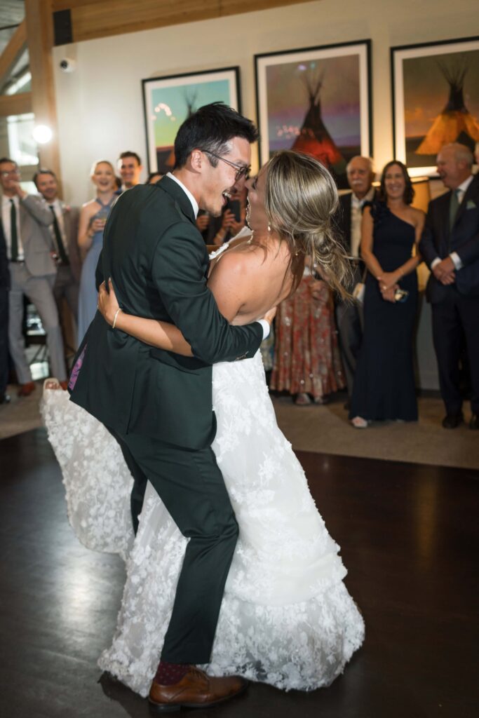 bride and groom first dance