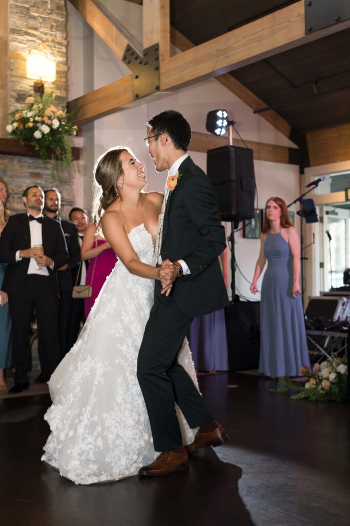 bride and groom first dance