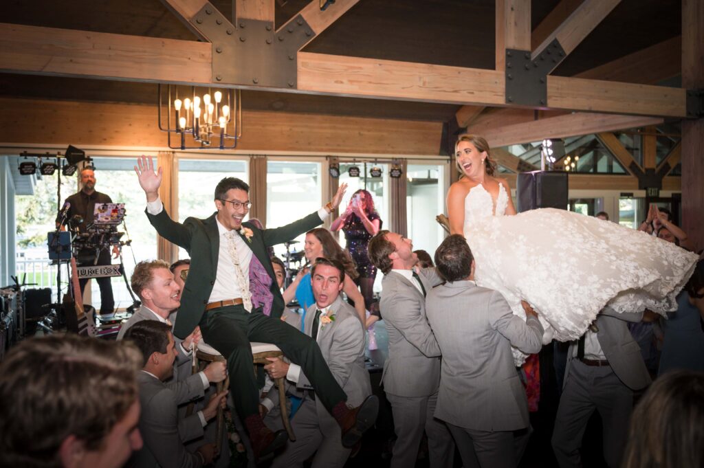 bride and groom dancing to Hora