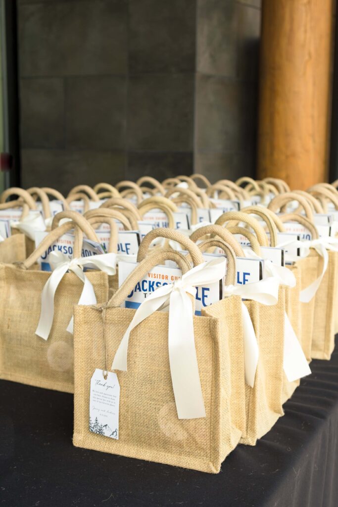 welcome bags to jackson hole wedding