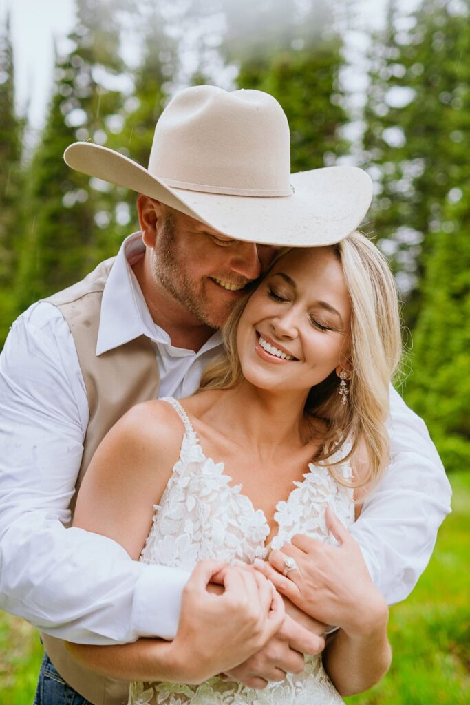 bride smile grand teton wedding portraits