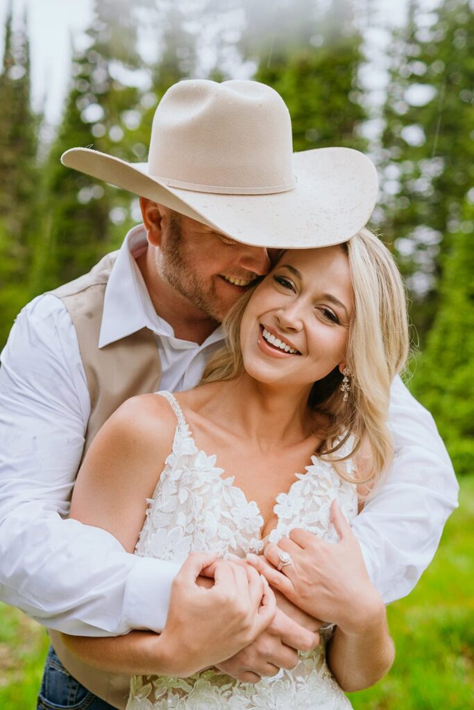 bride smile grand teton wedding portraits