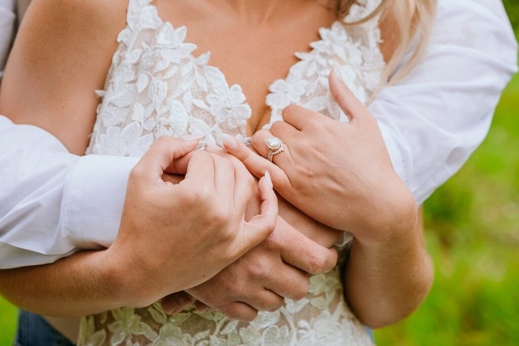 rings on hands grand teton wedding portraits