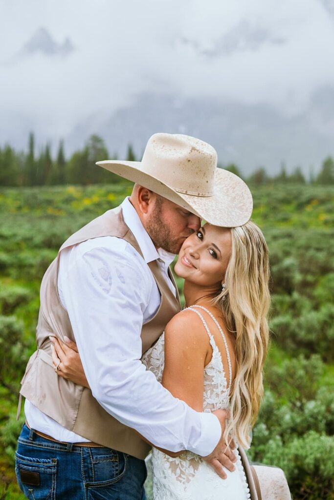 bride and groom grand teton wedding portraits