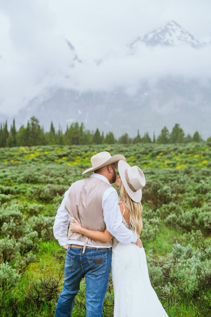 bride and groom grand teton wedding portraits