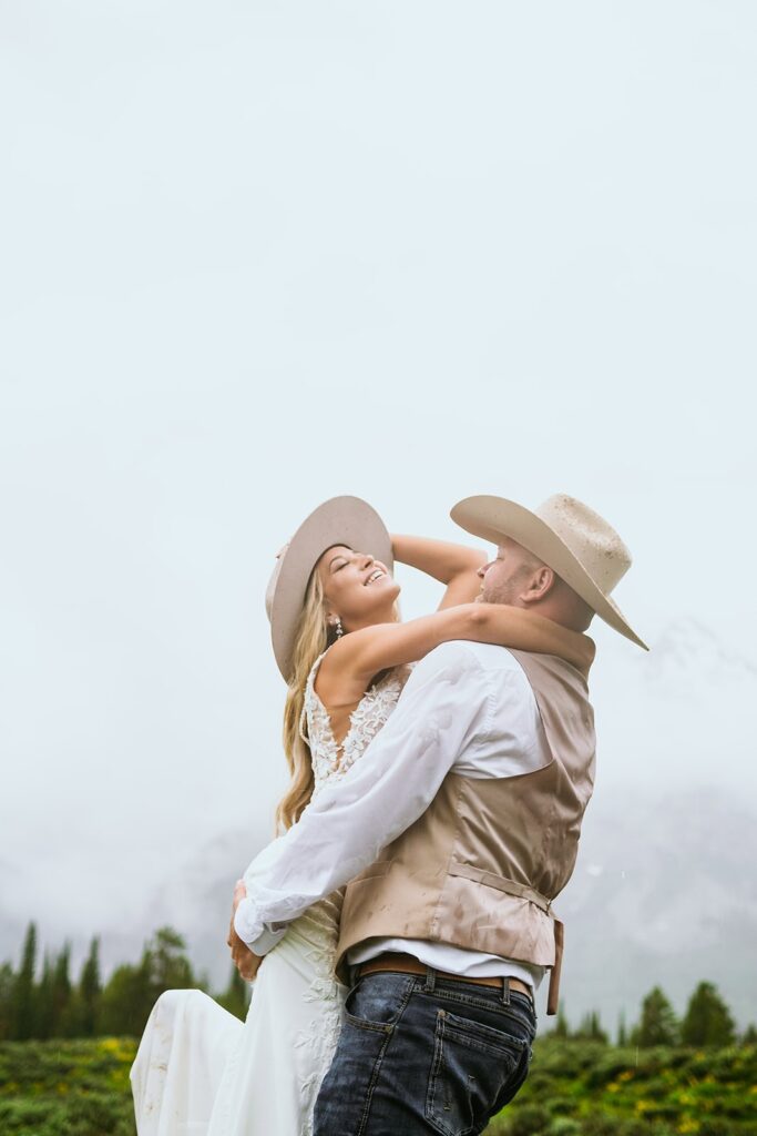 bride and groom grand teton wedding portraits