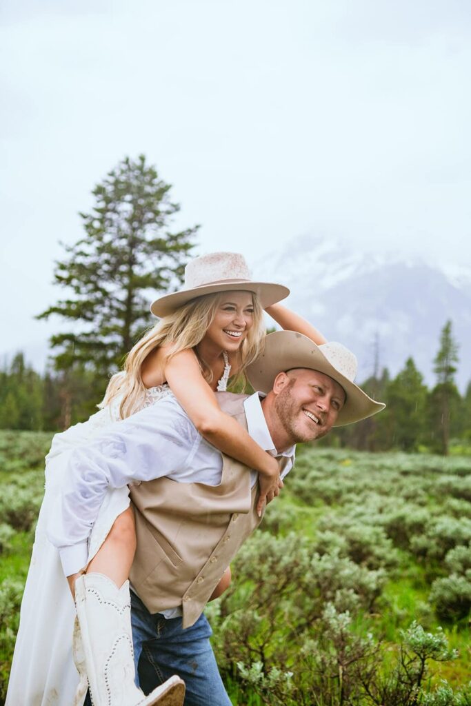 bride and groom grand teton wedding portraits