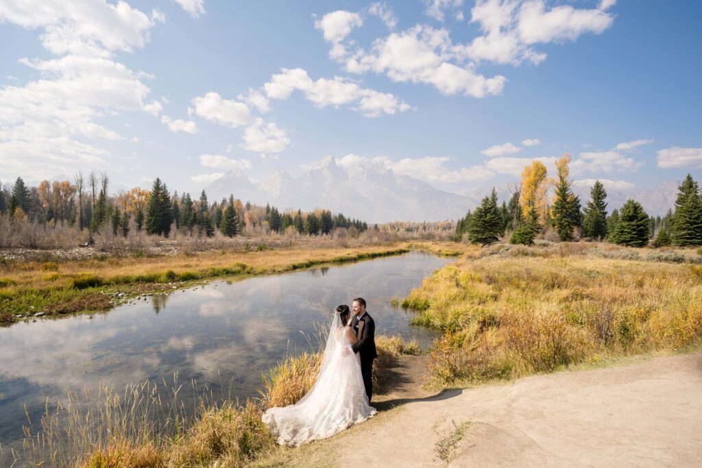 bride and groom at swabacher's landing 