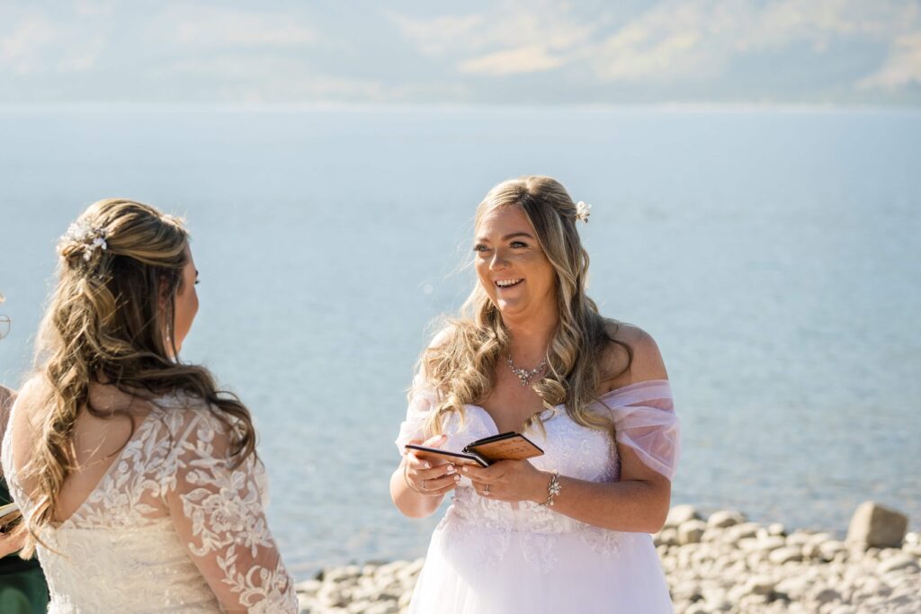 bride reading vows