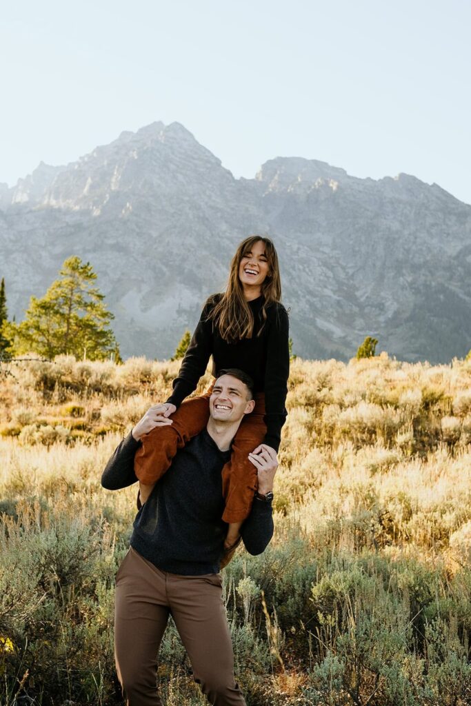 Couple posing for their jackson hole photographer