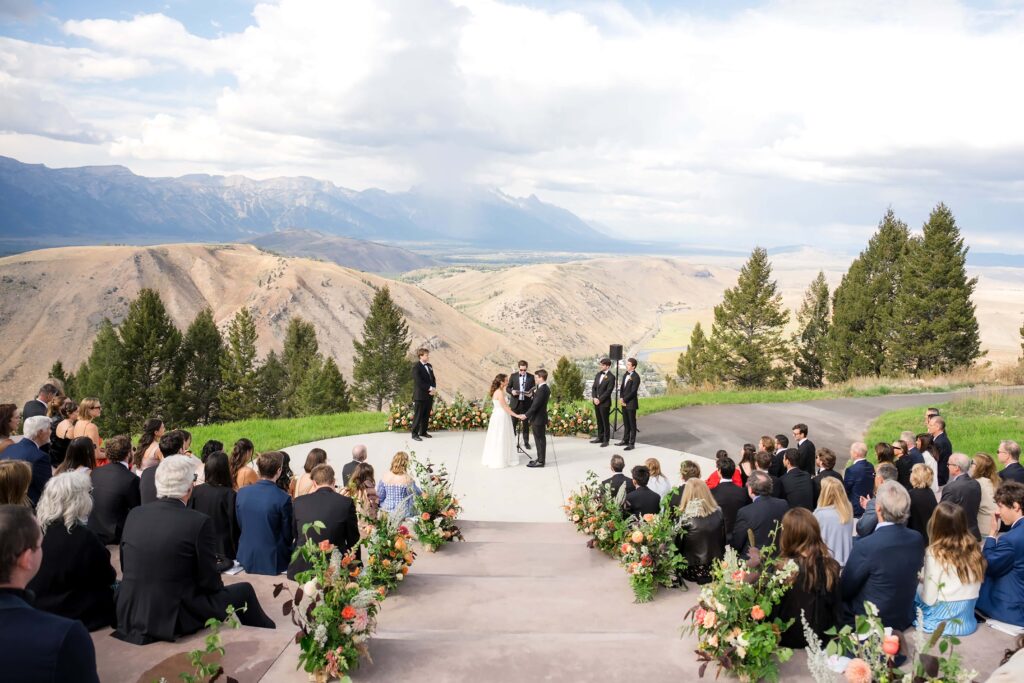 snow king mountain wedding ceremony overlooking the tetons